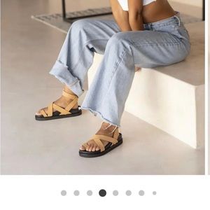 Liberté Leather- Bronte Sandals-Tan Size 6